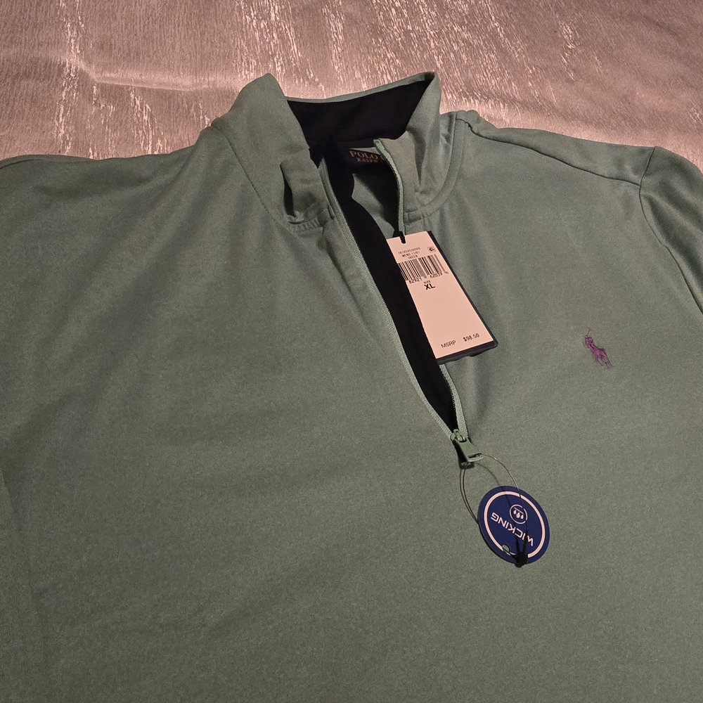 Polo Golf Ralph Lauren Mens Quarter Zip Performance Golf Pullover Top - XL - Picture 6 of 9